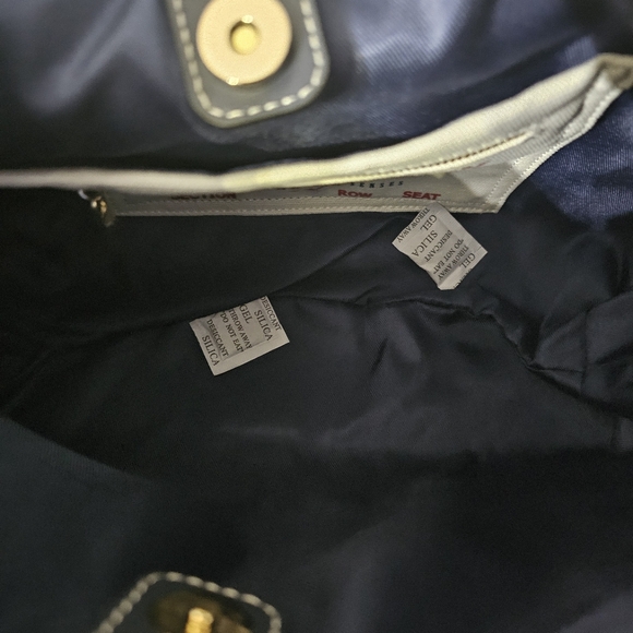 True Religion Frayed Dark Blue Denim Hobo Shoulder Bag ~Logo - Picture 5 of 6